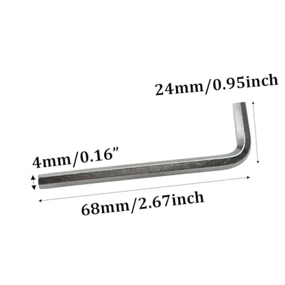 50Pcs 4mm Allen Wrench L-Shaped Hex Key Wrench Set, Metric Hexagon Head Replacement Tool for Furniture and Bike Repair - size: 4mm