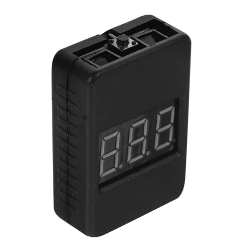 Battery Capacity Tester 1-8s Lipo Digital Voltage Checker with Low Voltage Alarm Portable Battery Tester for Rc Models and Drones Black