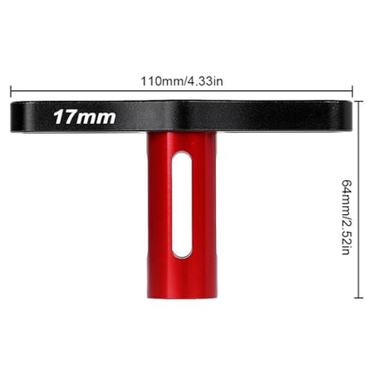 RC Aluminum 17mm Wheel Hex Nuts with Wheel Hub Wrench Repair Tool Set Upgrades Part for 1/8 RC Cars Trucks Off Road Buggy Arrma Typhon Kraton 6S 3S Traxxas E-Maxx E-Revo Mojave (Red) - color: Red