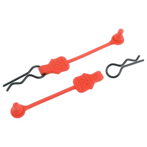 10 Pieces 1.2mm RC Body Shell Clips Pin with Pull Tabs Compatible with All 1/10 1/12 Scale Traxxas Arrma Redcat Axial Losi HSP HPI Kyosho RC Car Truck Crawler Body Shell Upgrades((Red) - color: Red