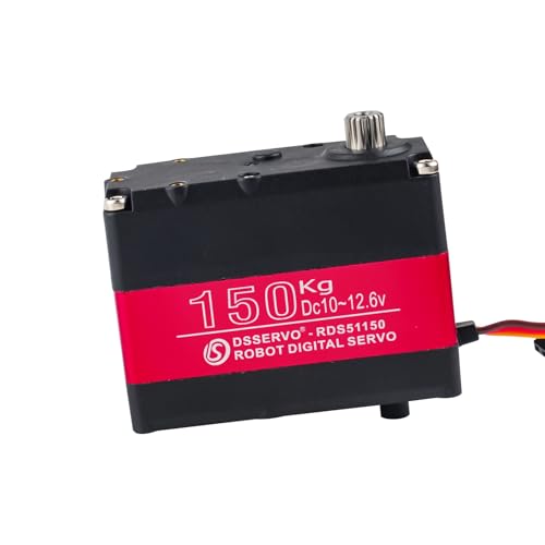 RDS51150 Digital Servo Motor, 150kg High Torque, Metal Gear, Dual Shaft, 12V DC, IP66 Waterproof, with U Bracket for RC Cars, Robotics (180 Degree) - style: 180 Degree