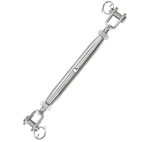 2PCS M8 Jaw and Jaw Turnbuckle, Stainless Steel Turnbuckle Heavy Duty Turn Buckle, 4400lbs Working Load Limit, Durable for Wire Rope Cable - style: Jaw & Jaw-M-8