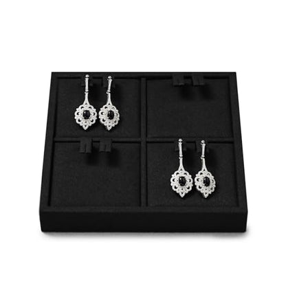 Oirlv Microfiber Jewelry Earring Display Tray Black | Black Microfiber Tray, Soft Premium Material, Sturdy Build, Great for Stud and Drop Earrings, Professional Display - style: P13702