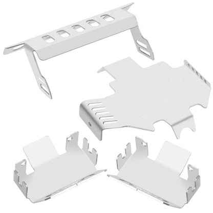 4Pack Vgoohobby Stainless Steel RC Skid Plate RC Chassis Armor Protector Front Guard Compatible with Traxxas TRX-4 1/10 RC Crawler Car Upgrade Parts
