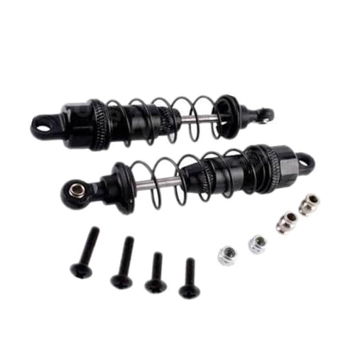 2Pcs Aluminum Oil-Filled Front Shock Absorbers Compatible With 1/10 Scale Kyosho Optima 4WD RC Buggy(Black) - color: Black