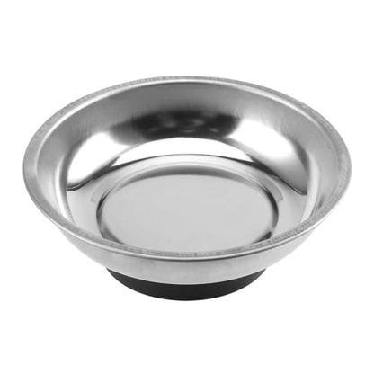 SINJEUN 10 Pieces Rectangle Magnetic Part Tray, 2 Sizs Magnetic Tray Set 6x2.55x1 and 2.95x1 Inch Stainless Steel Magnetic Tray Holder for Screws, Nut, Bolt and Metal Part - size: Rectangle + Round