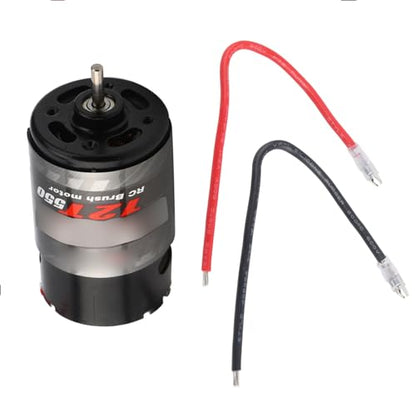 550 Brushed Motor High Performance RC Car Boat Motor with Ball Bearing Low Noise Design 12T 21T 29T 35T Options Metal Black 36mm Diameter (12T) - size: 12T