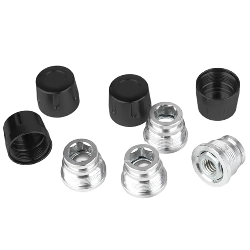HobbyPark 1.9/2.2 Beadlock Wheel Nuts Locknuts – Aluminum Locking Nuts for 1/10 RC Crawler Car, Fits for TRX4 SCX10 SCX10 II III AXI Capra Redcat Gen8 Gen7 RC4WD & More (Black) - color: Black