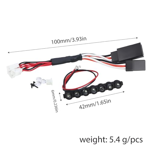 for Axial SCX30 1/30 RC Crawler 7-LED Light Bar, Warm & Cool White, Upgrade Lights Accessories Parts (Warm Light) - color: warm light