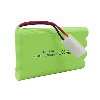 2PCS AA 9.6V 2800mAh Rechargeable Battery with Tamiya Plug and 2PCS USB Charging Cable Suitable for RC Toy Cars, Trucks, Tanks, Engineering Vehicles, RC Ships Spare Battery Pack
