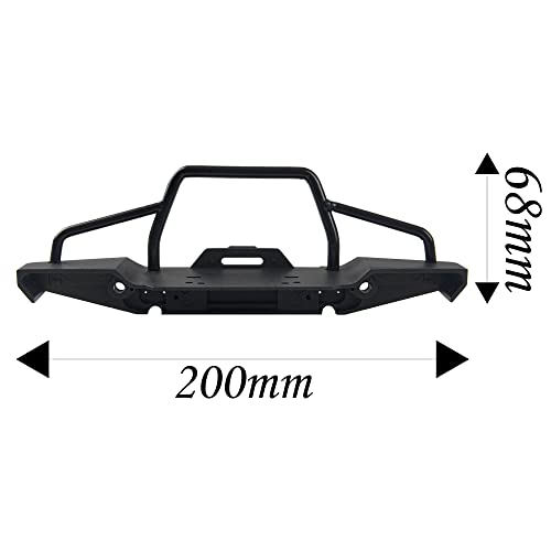 Aluminum Front Bumper with LED Headlights Winch Mount Seat Tow Hook Compatible with Axial SCX10 SCX10II 90046 Traxxas TRX-4 TRX4 1/10 RC Crawler Car