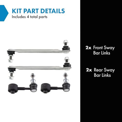 TRQ Front and Rear Driver and Passenger Side Sway Bar Link Set 4 Piece Compatible with 18-22 Toyota Camry 19-22 Avalon 19-21 Lexus ES300h 19-21 ES350 - style: PSA29038