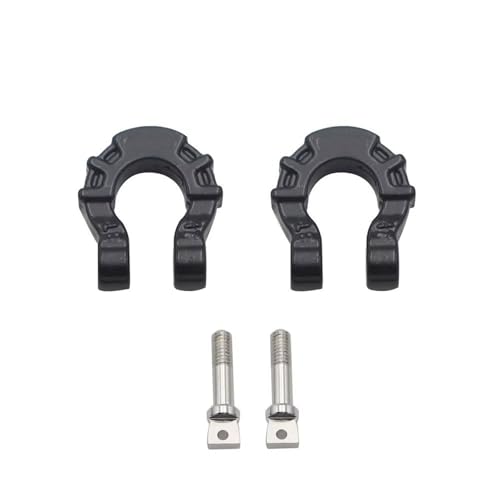 Compatible with Traxxas for Axial Scx10 for Yikong Metal Front Rear Bumper Trailer Hooks Hitch Rescue Tow Shackles 1/10 Rc Crawler Car RC Car Accessories(Black) - color: Black