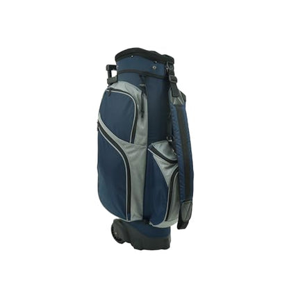 RJ Sports Spinner X Transport Wheeled Golf Cart Bag - color: Navy/Heather Grey
