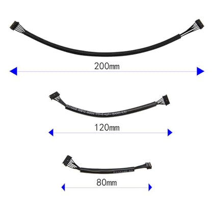 3-Pack Sensor Harness Cable Adapter for RC, 80/120/200mm | Compatible with Hobbywing ESC and Xerun series, for sensored brushless motor and ESC