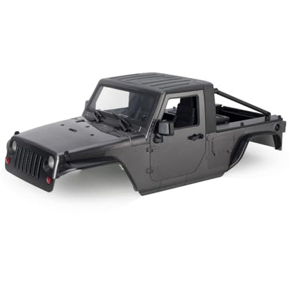 313mm Wheelbase Hard Plastic Pickup Body Shell Unassembled Kit for 1/10 RC Crawler Car Axial SCX10 90046 Jeep Wrangler (Grey) - color: Grey