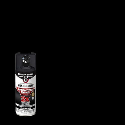 Rust-Oleum 2X Automotive Enamel 5-in-1 Spray Paint, Flat Black | Fast Dry, Adjustable Custom Spray Dial, Multi Surface (Metal, Wood, Plastic and More), Any Angle, Ultimate Coverage, 6 Pack - color: Flat Black, size: 12 Ounce (Pack of 6)