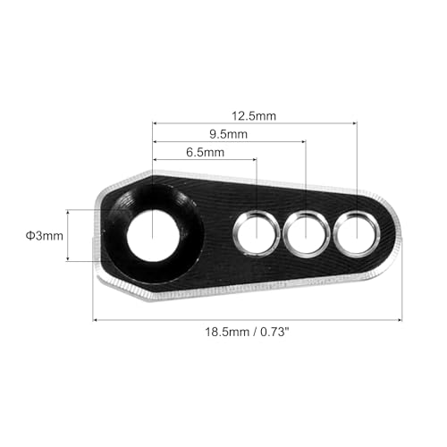 MECCANIXITY 3pcs Aluminum Alloy 1/18 25T Steering Servo Arm Horn Black for DIY RC Car/Boat/Airplane Boat Accessories - color: Black