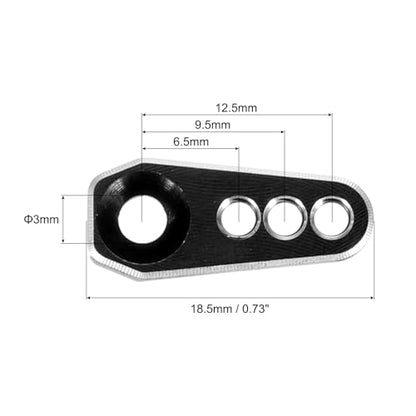 MECCANIXITY 3pcs Aluminum Alloy 1/18 25T Steering Servo Arm Horn Black for DIY RC Car/Boat/Airplane Boat Accessories - color: Black