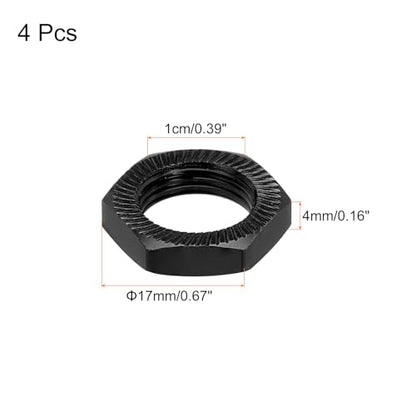 MECCANIXITY Aluminum 17mm RC Wheel Nut Thread M12x1.0mm Hex Wheel Nuts RC Wheel Nut for 1/8 RC Model Car Trucks Off Road Car Upgraded Parts Pack of 4(Black) - color: Black