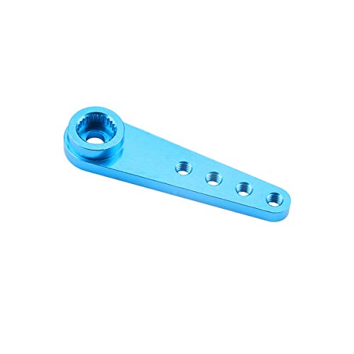 DEVMO Metal Aluminum 1.25" 24T Servo Horn Single Sided Steering Arm M3 Threads for RC Car Truck Off Road Buggy Accessories (Blue)