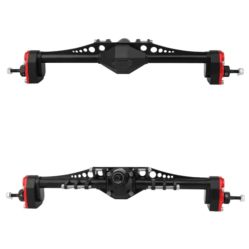 Metal Front and Rear Portal Axle Completes Set with Servo Mount for Axial 1/10 RC Crawler Capra 1.9 UTB AXI03004 AXI03000T1 T2 Buggy F9 Upgrade Parts (red) - color: Red