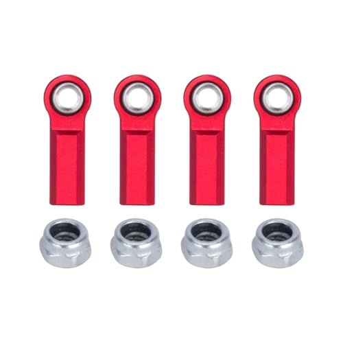 1/10 RC Car Ball Joint,4pcs M4 Chassis Link Steering Rod Ends - Straight/Bend Rod Ends for 1/10 RC Crawler (SCX10, TRX4, Capra, VS4-10, Wraith) (Straight 7mm Red) - color: Straight 7mm Red