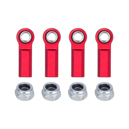 1/10 RC Car Ball Joint,4pcs M4 Chassis Link Steering Rod Ends - Straight/Bend Rod Ends for 1/10 RC Crawler (SCX10, TRX4, Capra, VS4-10, Wraith) (Straight 7mm Red) - color: Straight 7mm Red