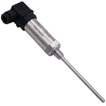 TWTADE Industrial Temperature Sensor Temperature Transmitter -50°C~+150°C, 2-Wire 4-20mA Signal Output 1/4" NPT, Male Thread, Probe Rod Length: 150MM - size: 1/4"NPT-150mm