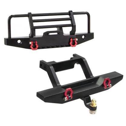 RC Bumper For Defender For TRX4M 1/18 Metal Front And Rear Bumper With Tow Hook RC Crawler Car Upgrade Parts Accessories(1 set) - size: 1 set