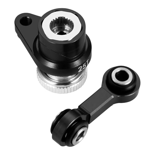 Fixed Link Steering 25T Servo Arm for Tra-xxas Mini Maxx 2S XRT | 1/16 RC Car Black Aluminum Upgrade Parts - color: Black