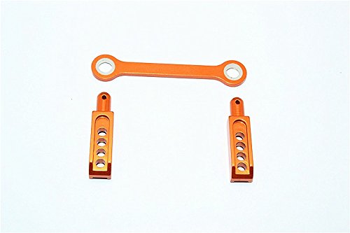 GPM For Traxxas 1/16 Mini E-Revo, Mini Slash Upgrade Parts Aluminum Rear Body Post With Mount - 3Pcs Orange