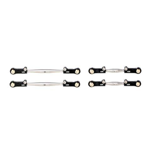 LCX Racing 1/10 RC Crawler Car Stainless Steel Suspension Front Steering Link Set Rear Link Set 4pcs for RC Truck Arrma Fury, Upgrades Parts Accessories (Black) - color: Black