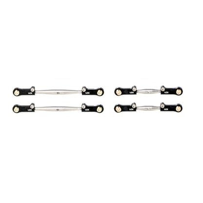 LCX Racing 1/10 RC Crawler Car Stainless Steel Suspension Front Steering Link Set Rear Link Set 4pcs for RC Truck Arrma Fury, Upgrades Parts Accessories (Black) - color: Black