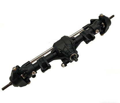 Nylon Front Rear Axle Set with Steel Reverse Bevel Gear for 1/10 RC Crawler SCX10 II 90046 47 R-G-T 86100 Upgrade Part(Black