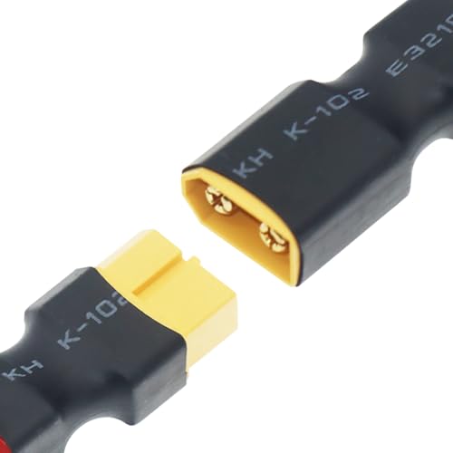 XT60 to T Plug Female Male Connector Adapter for RC Car FPV Drone Lipo NiMH Battery Charger ESC No Wires Connector (2 Pair) - size: 2 Pair Adapter Set