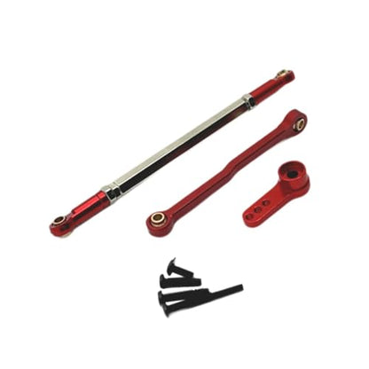 Servo Link Rod Metal Steering Rod High Strength RC Car Push Rods Linkage Rod End for 1:12 99S MN78 Trucks DIY, red - color: Red