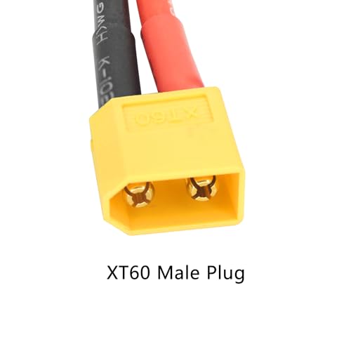 XT60 Parallel Battery Connector Cable, 12AWG XT60 Y Splitter Adapter Cable | 2Pcs XT60 RC Lithium Paralle Power Cord 1FT, 1 Male to 2 Female Y Splitter Adapter Cable, Plug and Play, for RC Multicopter - style: XT60 1 Male to 2 Female Cable