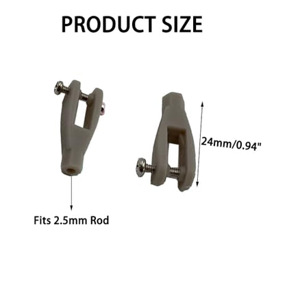 5PCS RC Airplane Servo Linkage Rod Clevis Coupler U-Shaped Nylon Clamp with Screws for RC Plane Helicopter DIY Model Aircraft Pushrod Connecting Part (for 2.5mm Rod Gray) - style: For 2.5mm Rod Gray