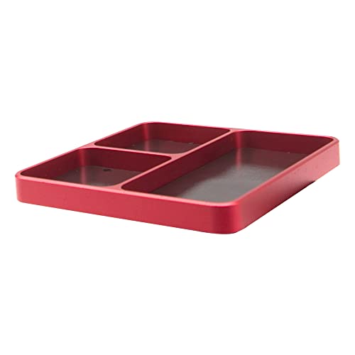 RC Screw Tray Magnet Screws Holder Plate Screw Organizer Tool (Red) | Universal Metal RC Screw Tray with Magnetic Pad, Magnet Screws Plate RC Tools for HSP Redcat Traxxas Axial 1/8 1/10 RC Car - color: Red