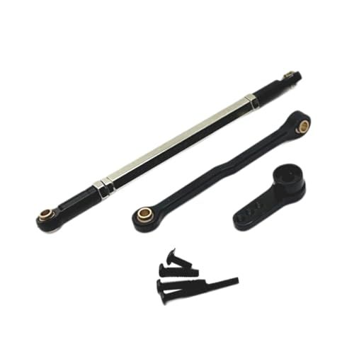 Servo Link Rod Metal Steering Rod High Strength RC Car Push Rods Linkage Rod End for 1:12 99S MN78 Trucks DIY, Black - color: Black