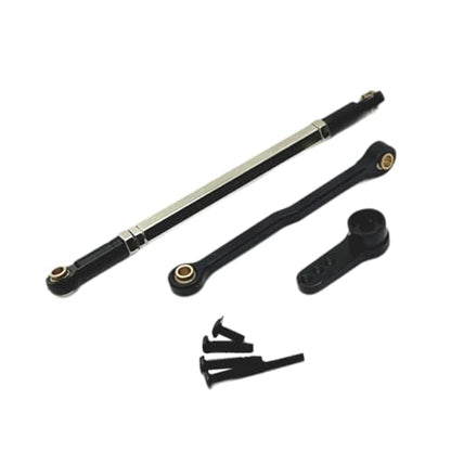 Servo Link Rod Metal Steering Rod High Strength RC Car Push Rods Linkage Rod End for 1:12 99S MN78 Trucks DIY, Black - color: Black