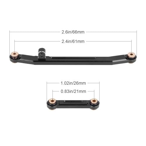 SCX24 Steering Links Aluminum Steering Linkage Set High-Tightening Links for Axial SCX24 1/24 Upgrades (Black) - color: Black
