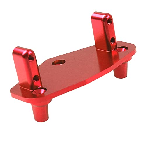 Aluminum Alloy Steering Servo Mount Plate Base Bracket Compatible with 1/8 Losi LMT 4WD Solid Axle RC Monster Car (Red) - color: Red