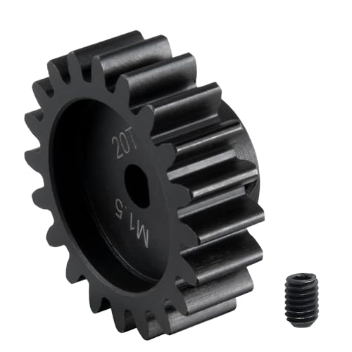LSG Steel Gear M1.5 20T 25T Motor Gear Pinion Gear for Tra-xxas 1/5 X-MAXX XRT Crawler RC Car Large Transmission Gear Part (20T) - size: 20 Tooth