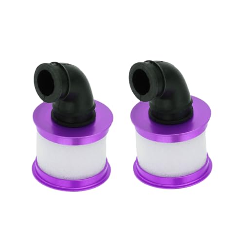 Aluminum Open Air Filter Sponge for 1/10 RC Hobby Model Nitro Car buggy truck upgraded hop-up Parts HSP Axial 2pcs/set(Purple) - color: purple