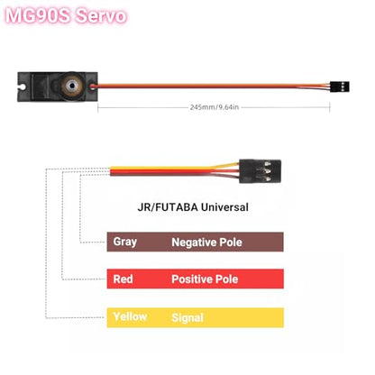 5 Pcs MG90S Servo Motor-Metal Gear 9g Micro Servo for RC Car Robot Helicopter, Mini Servos for Arduino Project(5pcs mg90s) - style: 5pcs mg90s