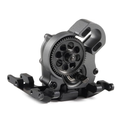 21% Overdrive MR24 Billet Transmission with Delrin Skid Plate for SCX24 Custom Build Brushless 1/24 RC Crawler Comp Rigs (Gray) - color: Gray