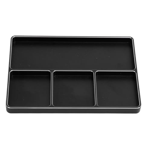 POCREATION RC Screw Tray Aluminum Alloy Magnetic Parts Organizer with 4 Grids 128 X 90 X 9.5 Mm for RC Car Plane Helicopter Boat Repair Workbench Use (Black) - color: Black