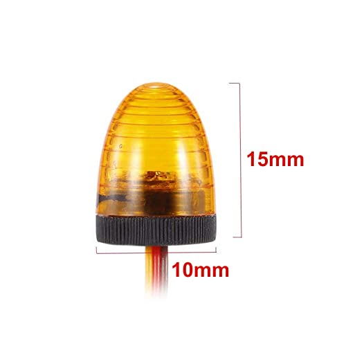 5 Modes Ultra Bright LED Lights Rotating Flashing Police Lamp for 1/8 1/10 RC Mode Crawler Truck Short Course Car CC01 D90 SCX10 4WD (10x15mm, Yellow) - color: 10x15mm, Yellow